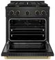 ZLINE Designer Collection Paramount 30" Black Satin Stainless Steel Gas Range with 4 Burner Cooktop and Convection Gas Oven-1