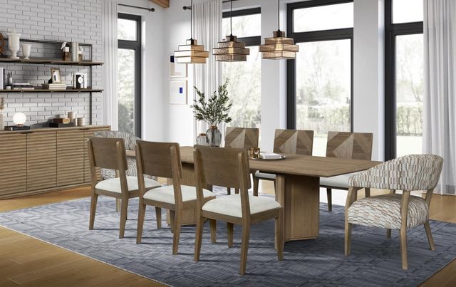 Bernards Linné Angled Double Pedestal Wheat Dining Table-4
