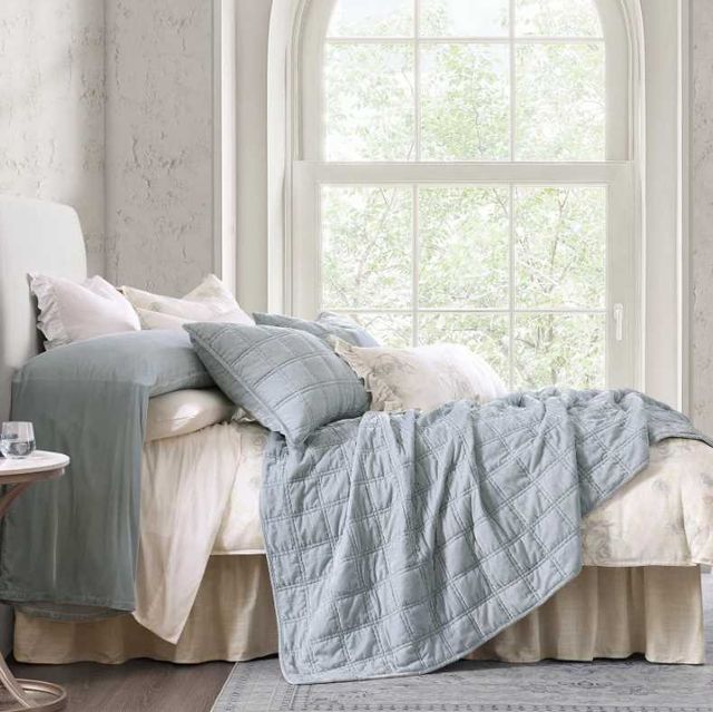 HiEnd Accents Stella 3-Piece Icy Blue King Bedding Bundle-1