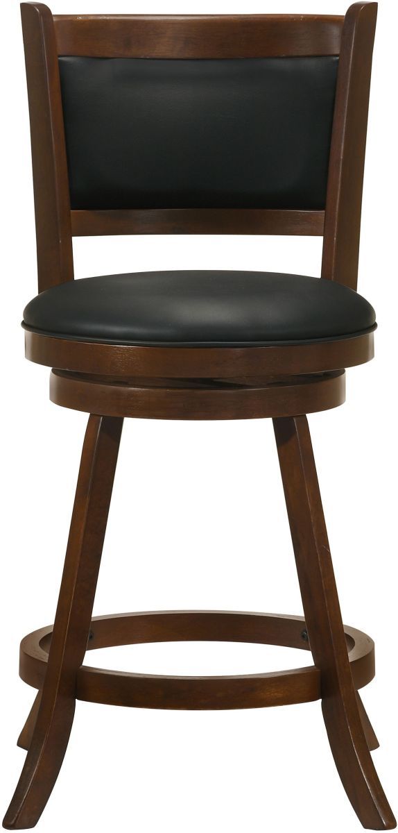 Coaster® Broxton 2-Piece Chestnut/Black Upholstered Swivel Counter Stools-2