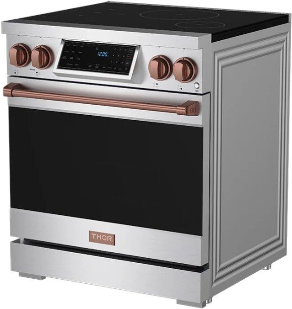 Thor Kitchen® Gordon Ramsay Collection 30" Stainless Steel Pro Style Induction Range with Tilt Panel Touch Control and Rose Gold Trim-3