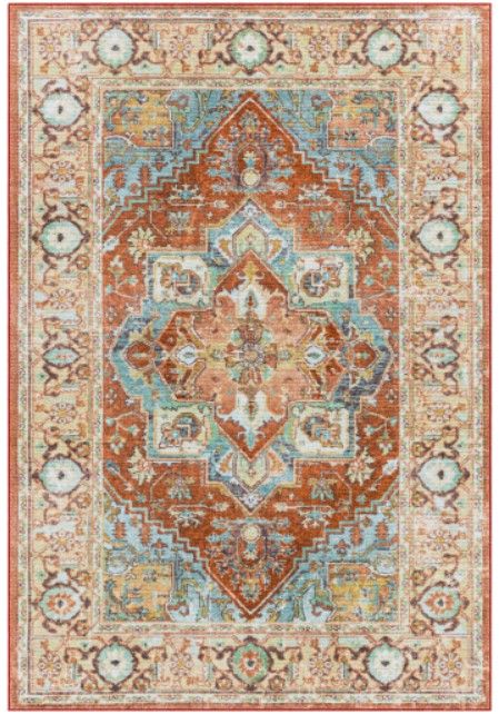 Surya Leicester Brick Red/Cream 4'x6' Area Rug-0