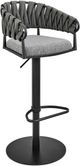 Armen Living Blaise Black/Gray Swivel Adjustable Height Stool-0