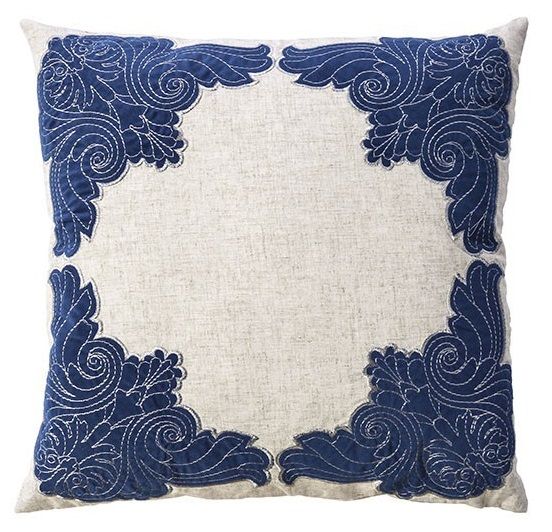 Furniture of America® Beth Beige/Indigo Throw Pillow-0
