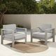 Linon Key Largo 2-Piece Gray Aluminum/Fabric Outdoor Chairs-1