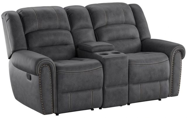 Emerald Home Baldwin Slate Gray Manual Reclining Loveseat-0