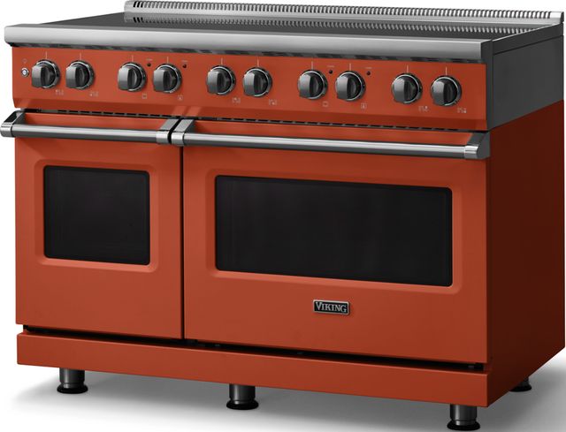 Viking® 5 Series 48" Spiced Cider Pro Style Induction Range with Polished Chrome Trim-3