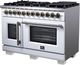 FORNO® Capriasca Series Alta Qualita 48" White Pro Style Dual Fuel Range-2