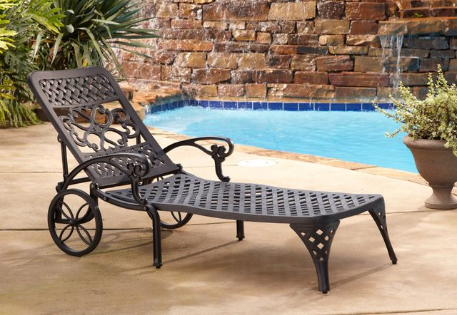homestyles® Sanibel Black Outdoor Chaise Lounge-1