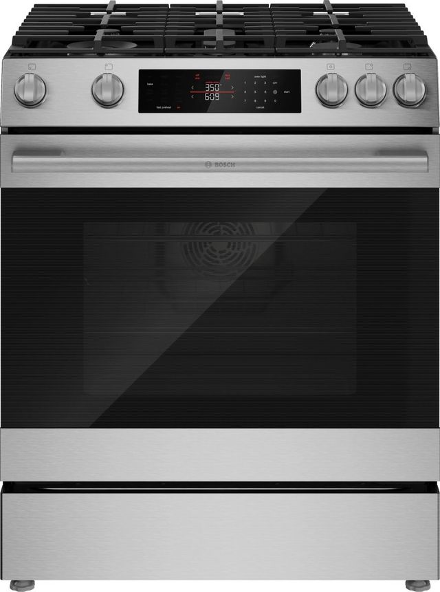 Bosch 300 Series 30" Stainless Steel Slide-in Gas Range-0