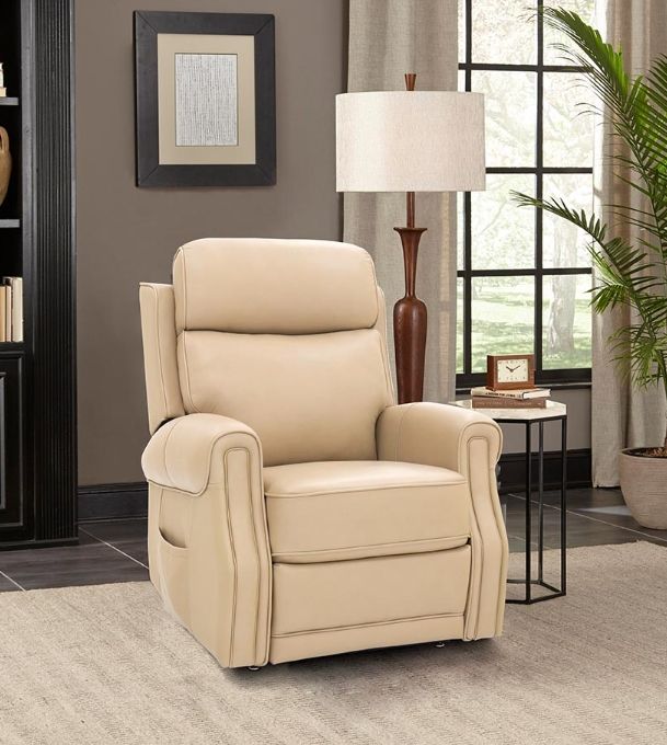 BarcaLounger® Lance Sorrento Sand Leather Power Lift Recliner-2