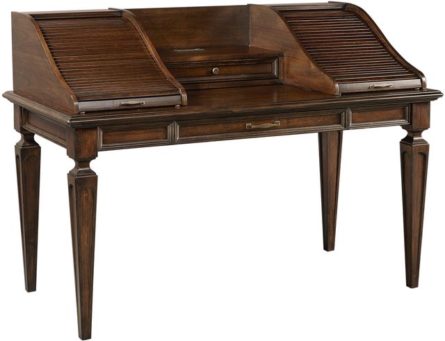 Aspenhome® Grand Classic Tobacco 66" Roll Top Writing Desk-0