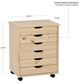 Linon Rudy Unfinished Wide Rolling Storage Cart-2