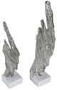 A & B Home 2-Piece Silver/White Tree Bark Statuaries Set-0