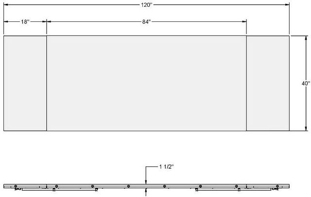 Amisco Customizable Amelia 120" Rectangular Extendable Table with Decorative Bolts, 2 Leaves and 1.5" Solid Birch Top-1