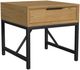 Intercon Newport Natural Oak End Table with Black Base-0