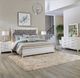 Liberty Furniture Reflections 4-Piece Gray/Pearl White/Rhinestone King Upholstered Bedroom Set-1