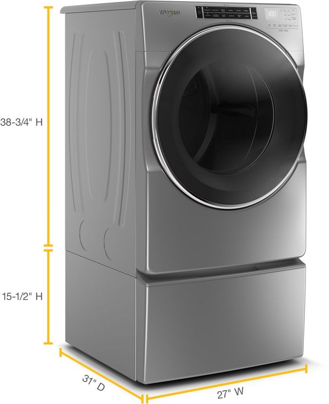 Whirlpool® 7.4 Cu. Ft. Chrome Shadow Front Load Gas Dryer-2