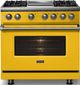 Viking® 5 Series 36" Daffodil Pro Style Dual Fuel (LP) Range with Polished Chrome Trim-2