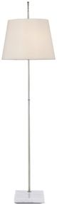 Currey & Company Cloister Brushed Nickel/Off-White Floor Lamp-1
