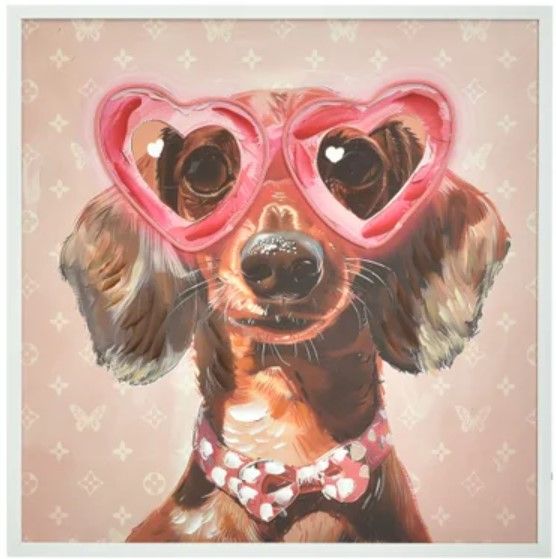 Stylecraft LED Neon Puppy Pink Wall Art-0