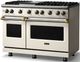 Viking® 5 Series 48" Pure White Pro Style Gas (LP) Range with Brushed Brass Trim-2