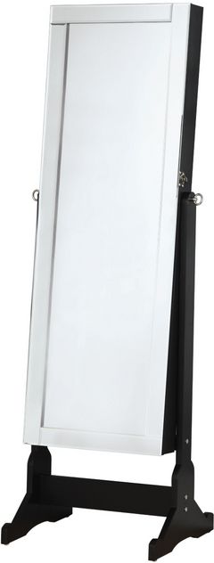 Coaster® Cortez Black Storage Jewelry Cheval Mirror