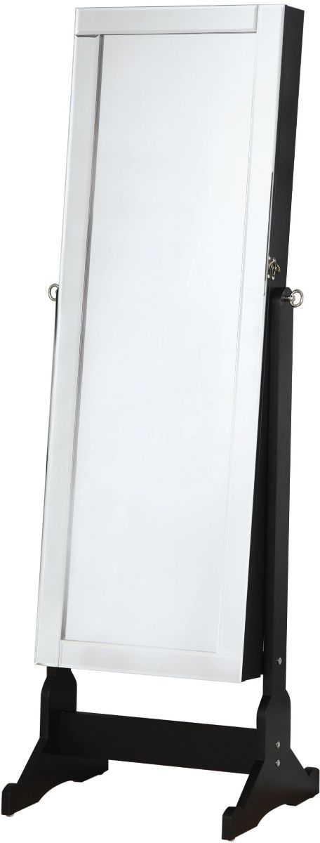 Coaster® Cortez Black Storage Jewelry Cheval Mirror-0