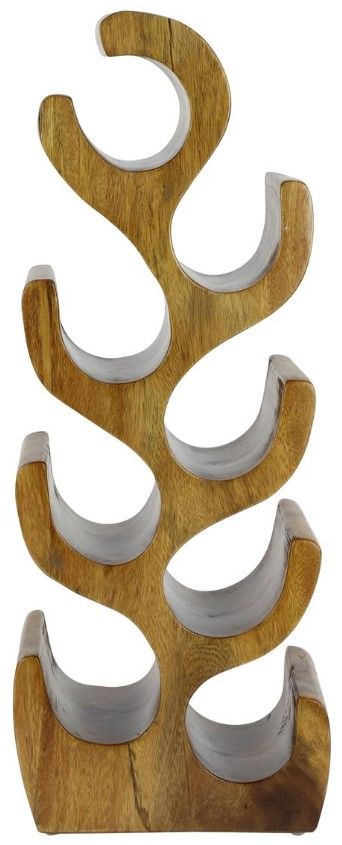 Deco Marche Brown Tree Shaped 8-Bottle Wine Rack-0