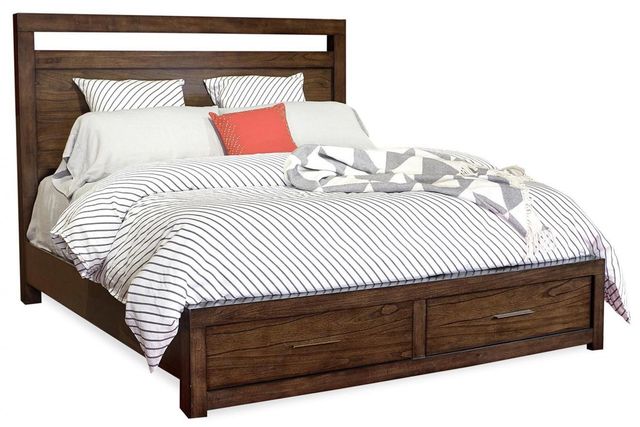 aspenhome® Modern Loft Brownstone California King Panel Storage Bed-0