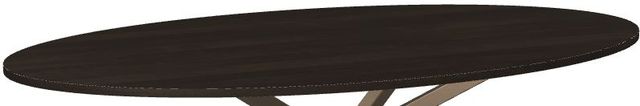 Amisco Customizable Asterisk Birch Oval Table with Metal Stand-1