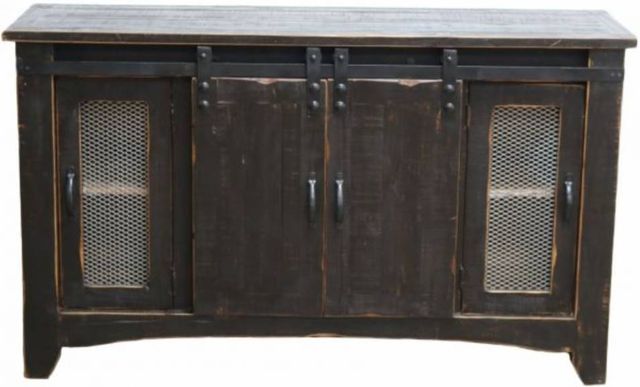 Million Dollar Rustic Midnight Barn Door Dark Brown 60" TV Stand-0