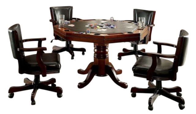 Furniture of America® Rowan 5-Piece Cherry/Espresso Game Table Set-0