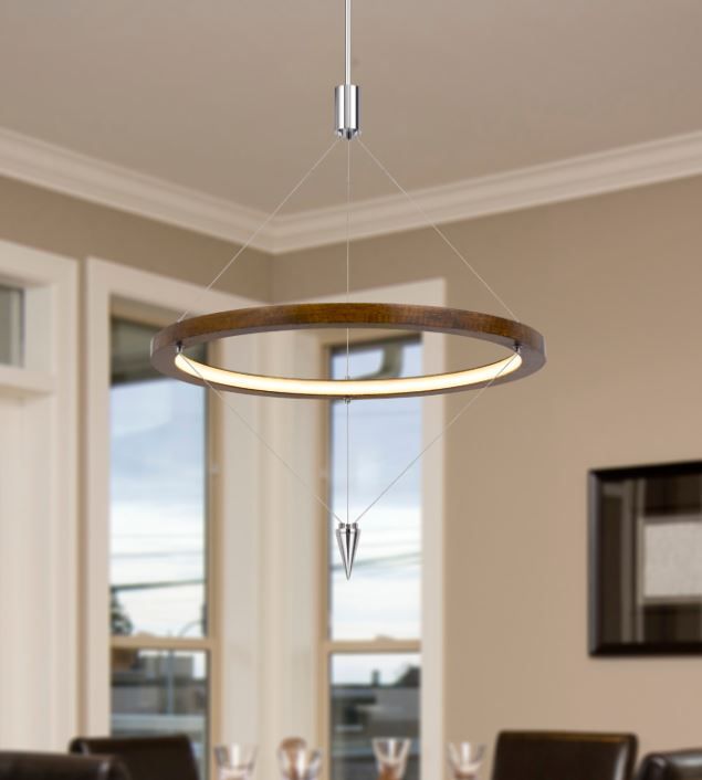 Cal® Lighting & Accessories Viterbo Chrome/Pine Chandelier-1