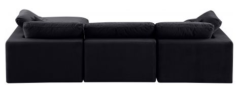 Meridian Furniture Comfy 119" 4-Piece Black Velvet Sofa Sectional-2