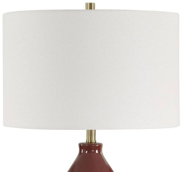 Uttermost® Gourd Burgundy Table Lamp with Antique Brass Accent-4