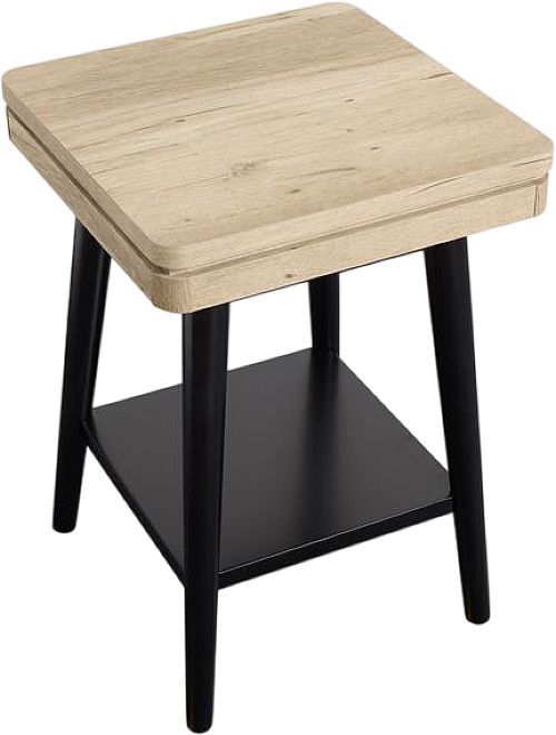 Magnussen Home® Fletcher Driftwood Accent Table with Black Base-3