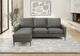 Monarch Specialties Inc. Grey 85" Faux Leather Sofa Lounger and Reversible Chaise-1