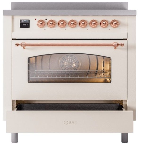 Ilve® Nostalgie II Series 36" Antique White Pro Style Induction Range-2