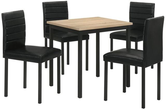 Coaster® Garza 5-Piece Black/Greige Oak Dining Table Set-0