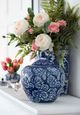 A & B Home Blue/White Ginger Jar-4