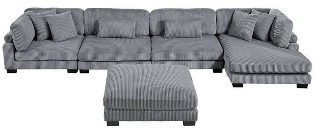 Homelegance® Traverse 5-Piece Gray Modular Sectional with Reversible Chaise and Ottoman-2