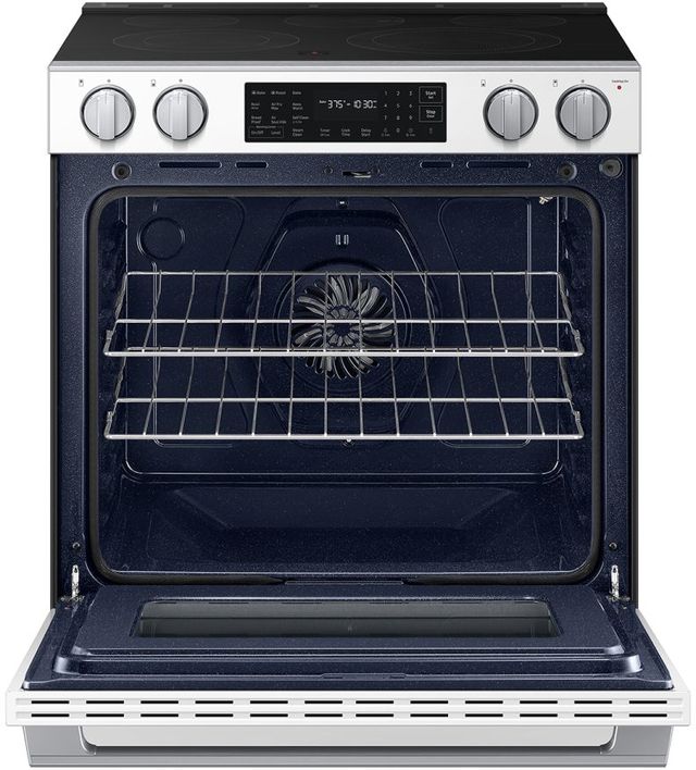 Samsung Bespoke 30" White Glass Smart Slide-In Electric Range with True Convection-1