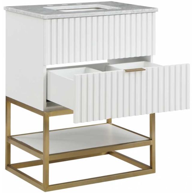 Meridian Furniture Monad Brushed Gold/White 24" Bathroom Vanity-1
