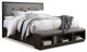 Signature Design by Ashley® Hyndell 5-Piece Dark Brown Queen Upholstered Storage Panel Bed Set-1