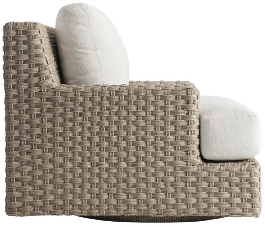 Bernhardt Trieste Bernhardt Exteriors Pampas/White Fabric/Woven Outdoor Swivel Chair-2
