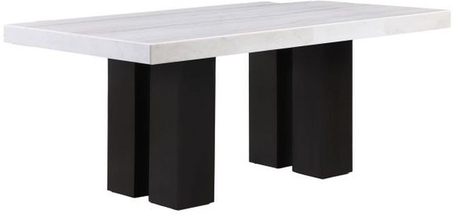Steve Silver Co. Artemis White Marble Table Top with Black Base-0