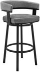 Armen Living Lorin Black/Gray 30" Swivel Bar Stool -0