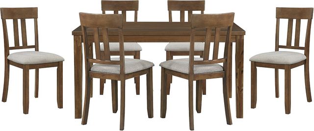 Mazin Furniture Prineville 7-Piece Beige/Cherry Dinette Set-0