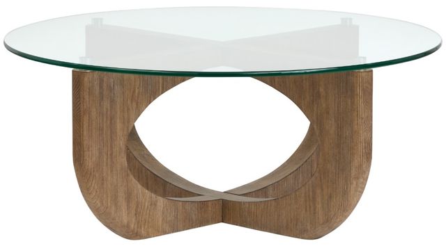 Magnussen Home® Lainey Glass Top Cocktail Table with Almond Base-2